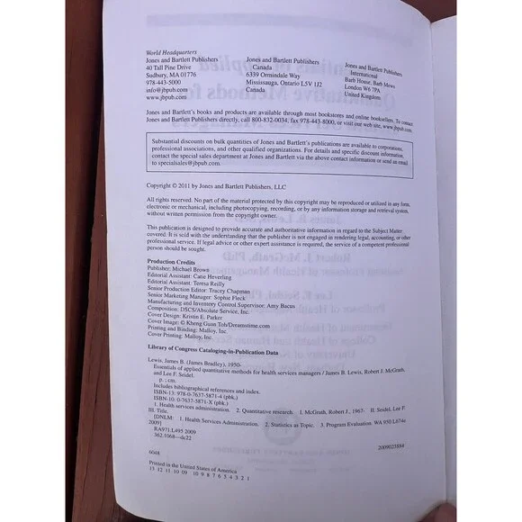 Essentials of Applied Quantitative Methods for Health Services Managers - Picture 6 of 6